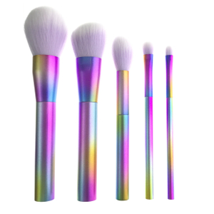 5 stk Rainbow farverige makeup børste sæt