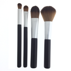 4 STK sort makeup børstesæt (ansigt og øjne)