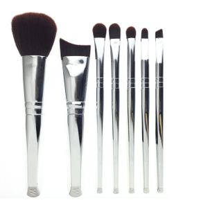 Guld/sølv bærbart kort makeup børstesæt