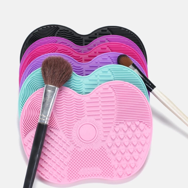 Lilla silikone makeup børsterenser med sugekop