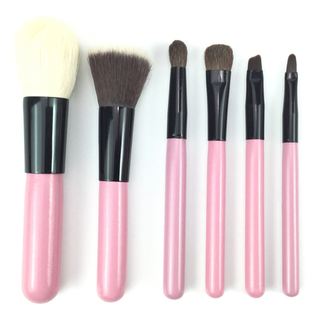Bærbar Pink 6 stk Makeup børste sæt